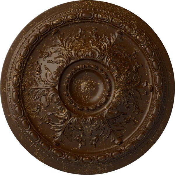 Ekena Millwork Stockport Ceiling Medallion (Fits Canopies up to 6 1/4"), 28"OD x 2 3/4"P, Root Beer Crackle CM28STRBC - main